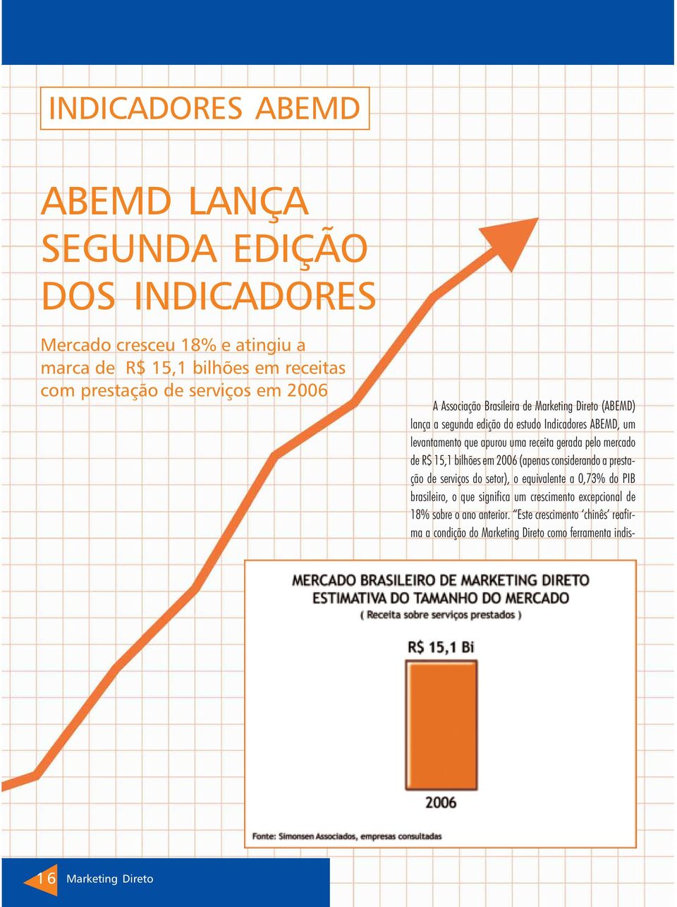 pelo mercado de R$ 15,1 bilhões em 2006 (apenas considerando a prestação de serviços do setor), o equivalente a 0,73% do PIB brasileiro, o que significa um