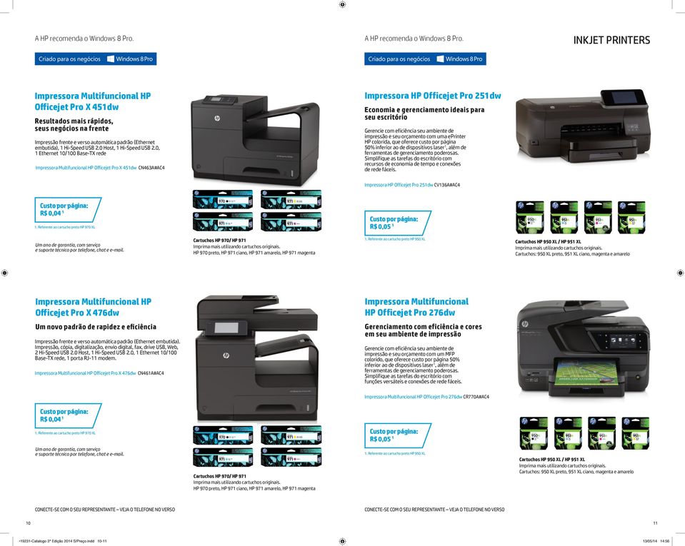 0, 1 Ethernet 10/100 Base-TX rede CN463A#AC4 Impressora HP Officejet Pro 251dw Economia e gerenciamento ideais para seu escritório Gerencie com eficiência seu ambiente de impressão e seu orçamento