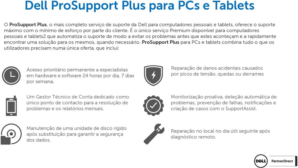 É o único serviço Premium disponível para computadores pessoais e tablets2 que automatiza o suporte de modo a evitar os problemas antes que estes aconteçam e a rapidamente encontrar uma solução para