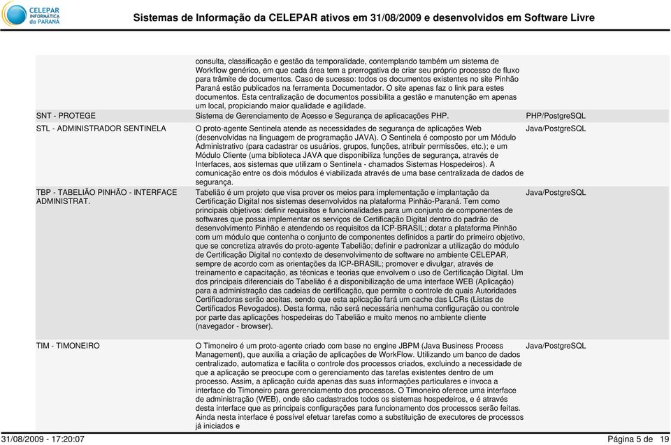 Caso de sucesso: todos os documentos existentes no site Pinhão Paraná estão publicados na ferramenta Documentador. O site apenas faz o link para estes documentos.