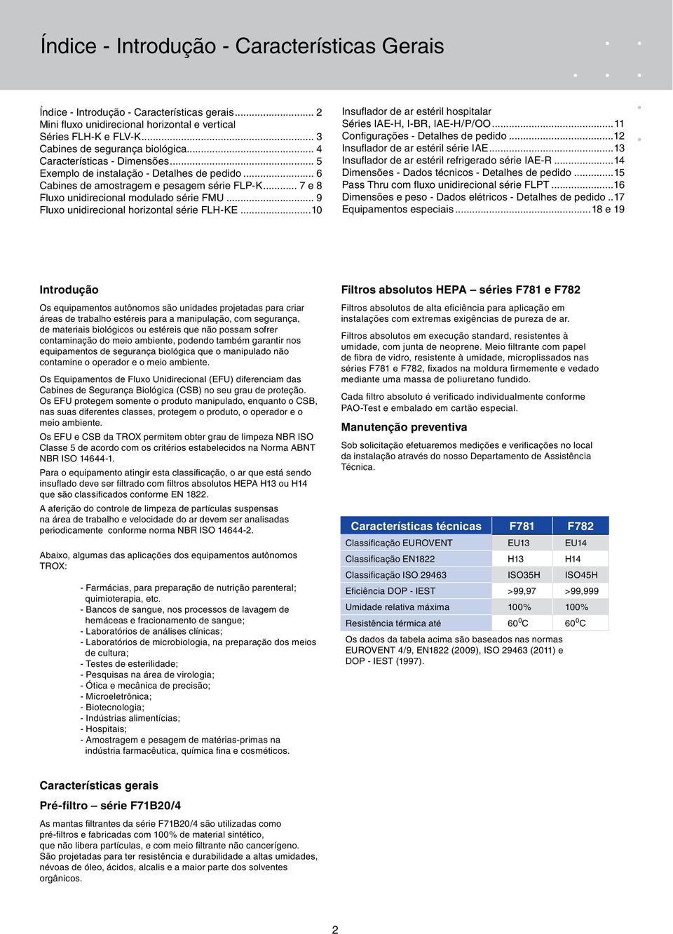 .. 9 Fluxo unidirecional horizontal série FLH-KE...10 Insuflador de ar estéril hospitalar Séries IAE-H, I-BR, IAE-H/P/OO...11 Configurações - Detalhes de pedido...12 Insuflador de ar estéril série IAE.