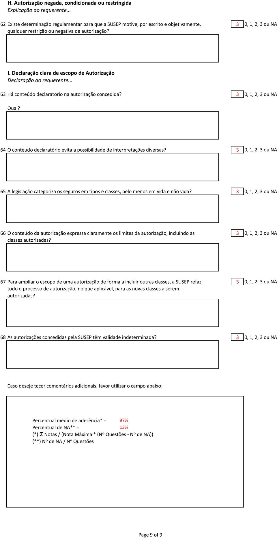 Declaração clara de escopo de Autorização Declaração ao requerente... 63 Há conteúdo declaratório na autorização concedida? Qual?