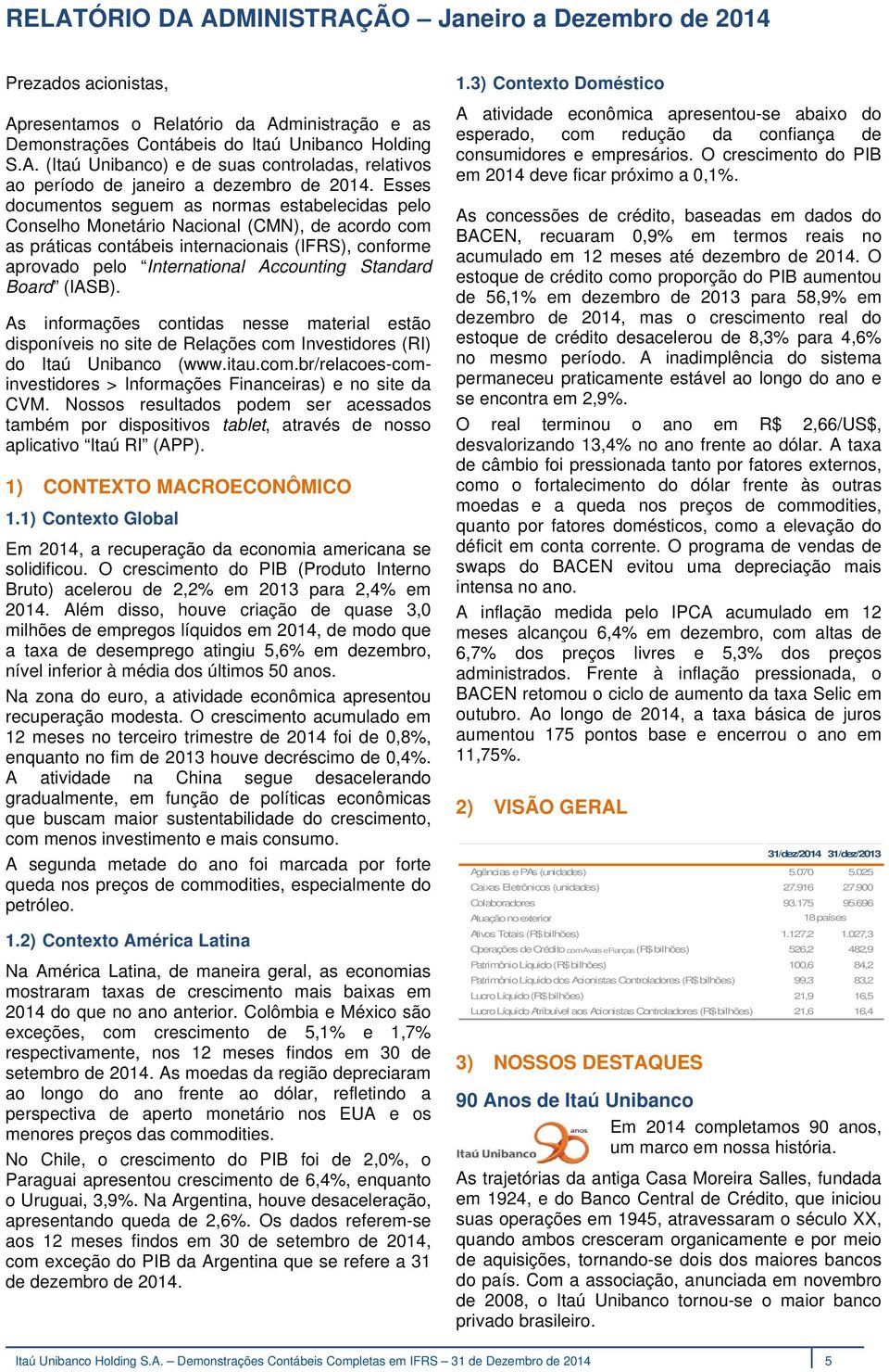 Standard Board (IASB). As informações contidas nesse material estão disponíveis no site de Relações com Investidores (RI) do Itaú Unibanco (www.itau.com.br/relacoes-cominvestidores > Informações Financeiras) e no site da CVM.