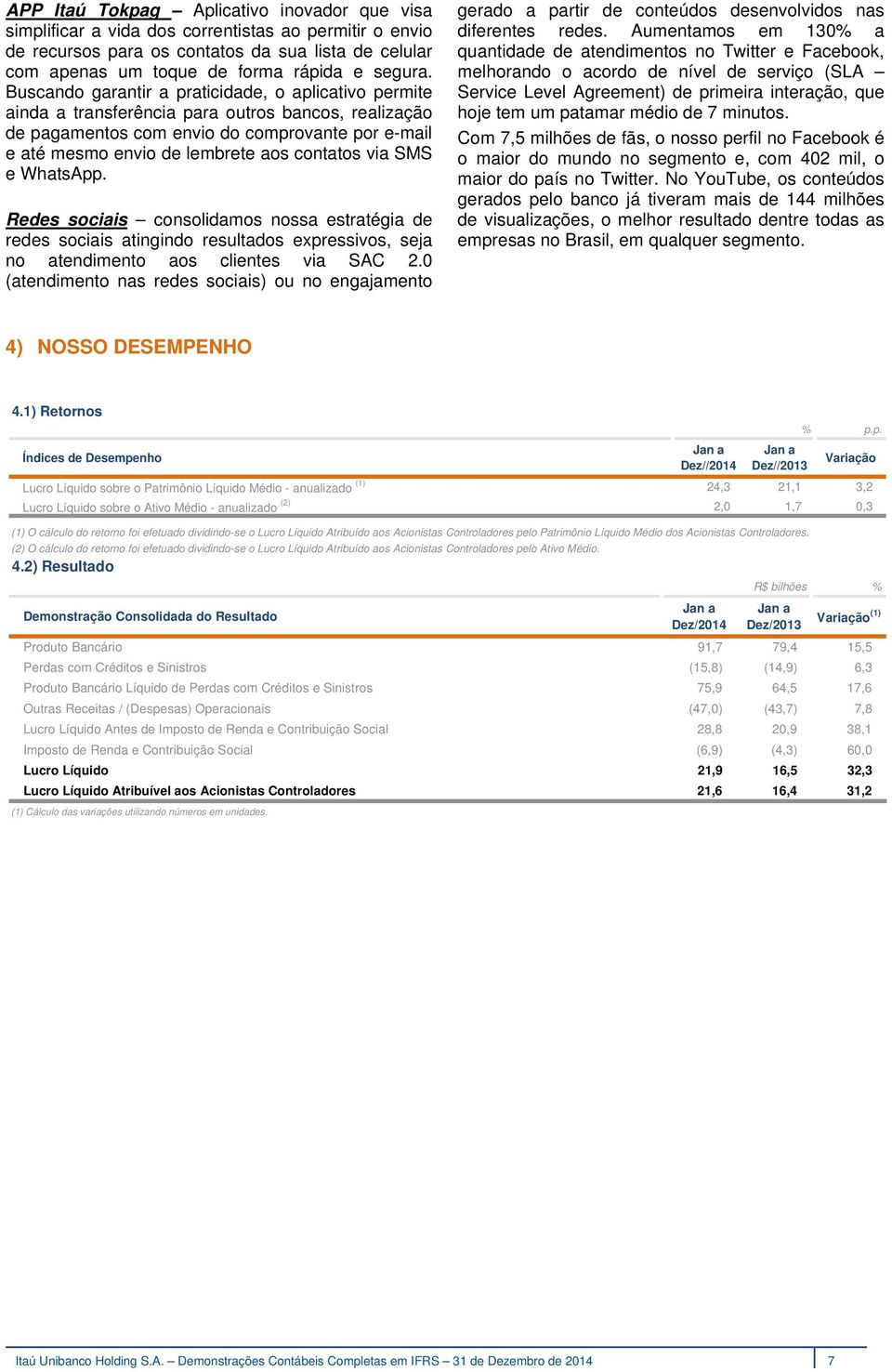 via SMS e WhatsApp. Redes sociais consolidamos nossa estratégia de redes sociais atingindo resultados expressivos, seja no atendimento aos clientes via SAC 2.