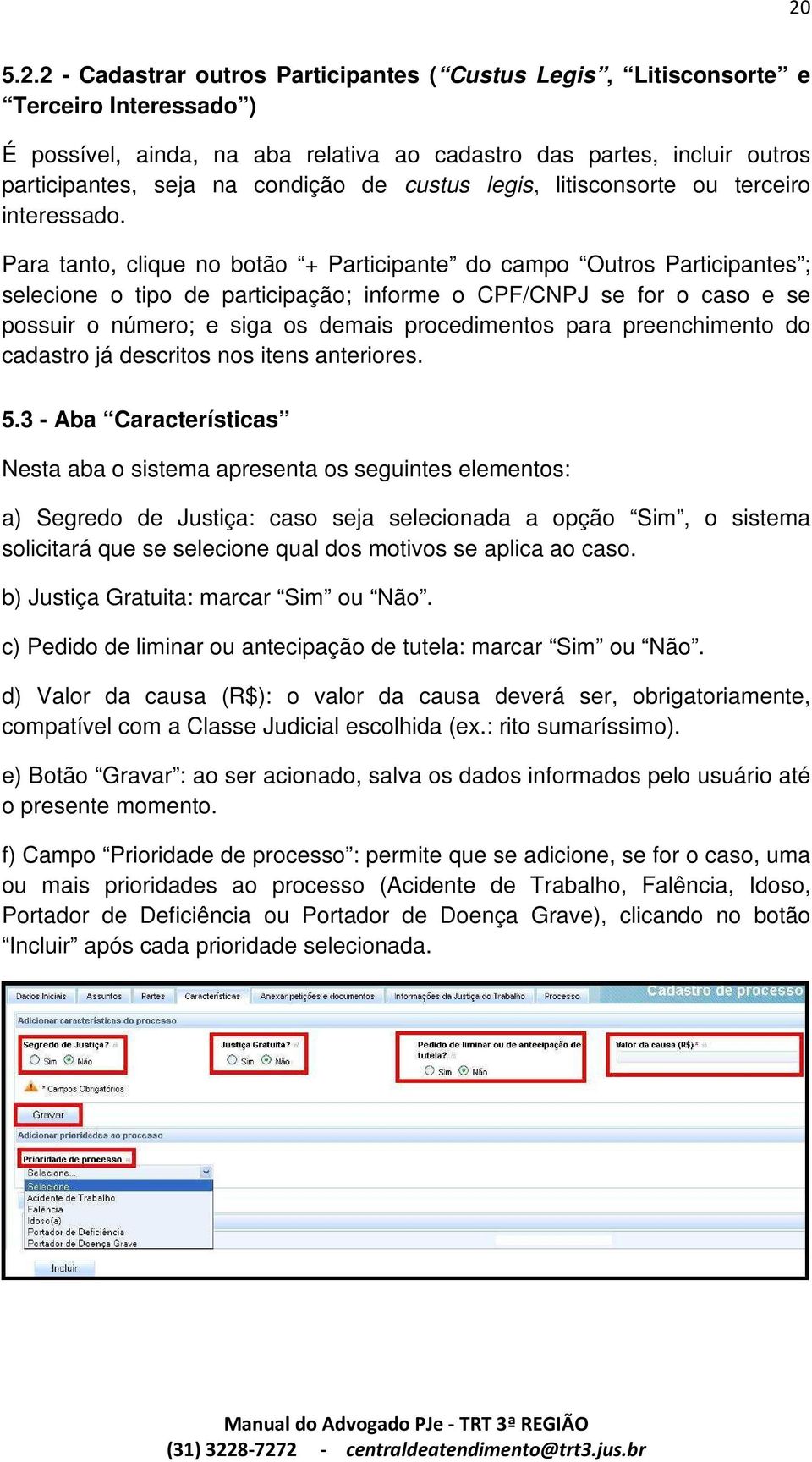 Para tanto, clique no botão + Participante do campo Outros Participantes ; selecione o tipo de participação; informe o CPF/CNPJ se for o caso e se possuir o número; e siga os demais procedimentos