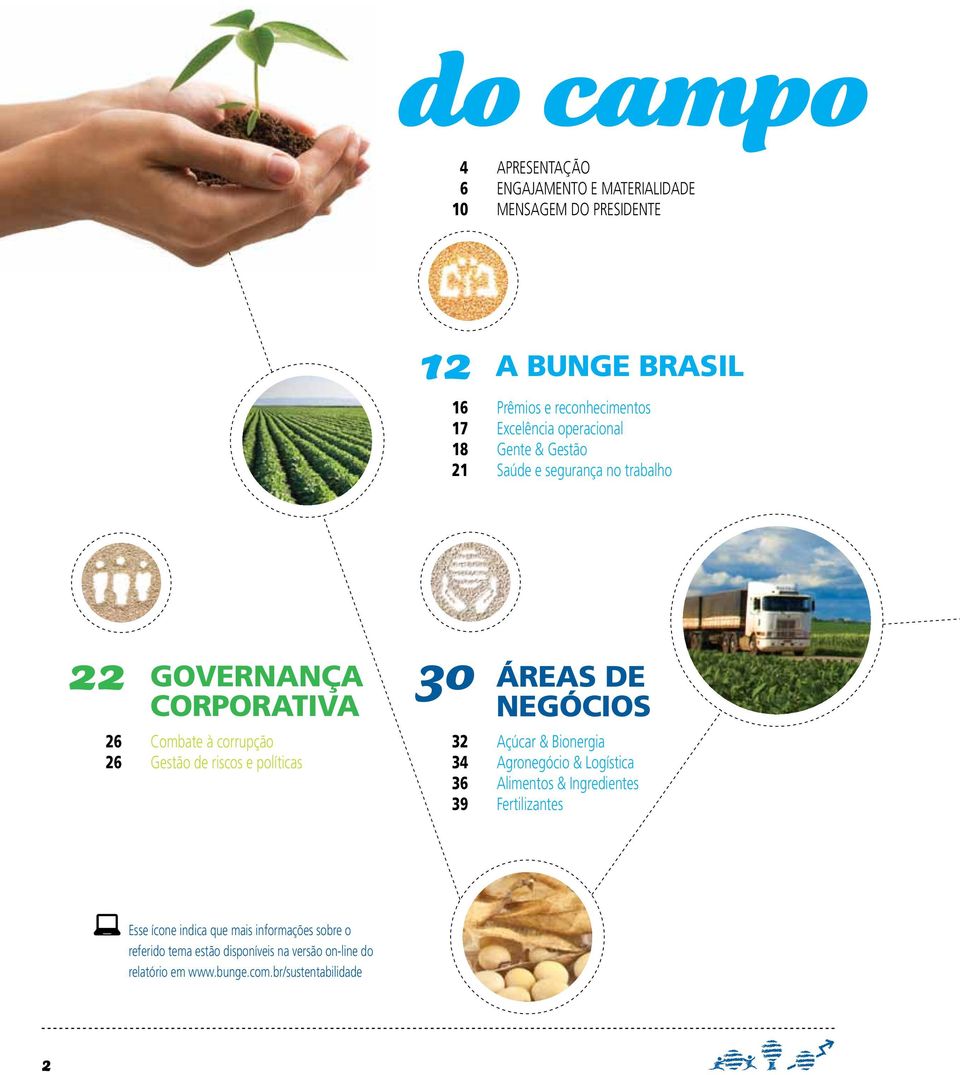 riscos e políticas 30 Áreas de negócios 32 Açúcar & Bionergia 34 Agronegócio & Logística 36 Alimentos & Ingredientes 39 Fertilizantes