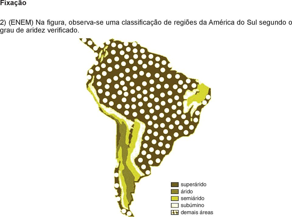 Sul segundo o grau de aridez verificado.