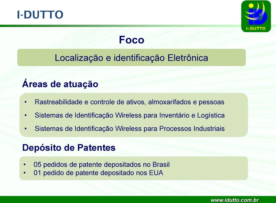 Inventário e Logística Sistemas de Identificação Wireless para Processos Industriais