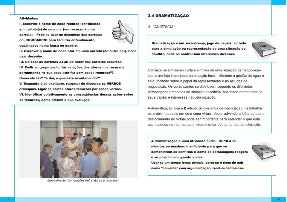 ou quadro. II. Escrever o nome de cada ator em uma cartela (de outra cor). Pode usar desenho. III. Colocar as cartelas ATOR ao redor das cartelas recursos. IV.