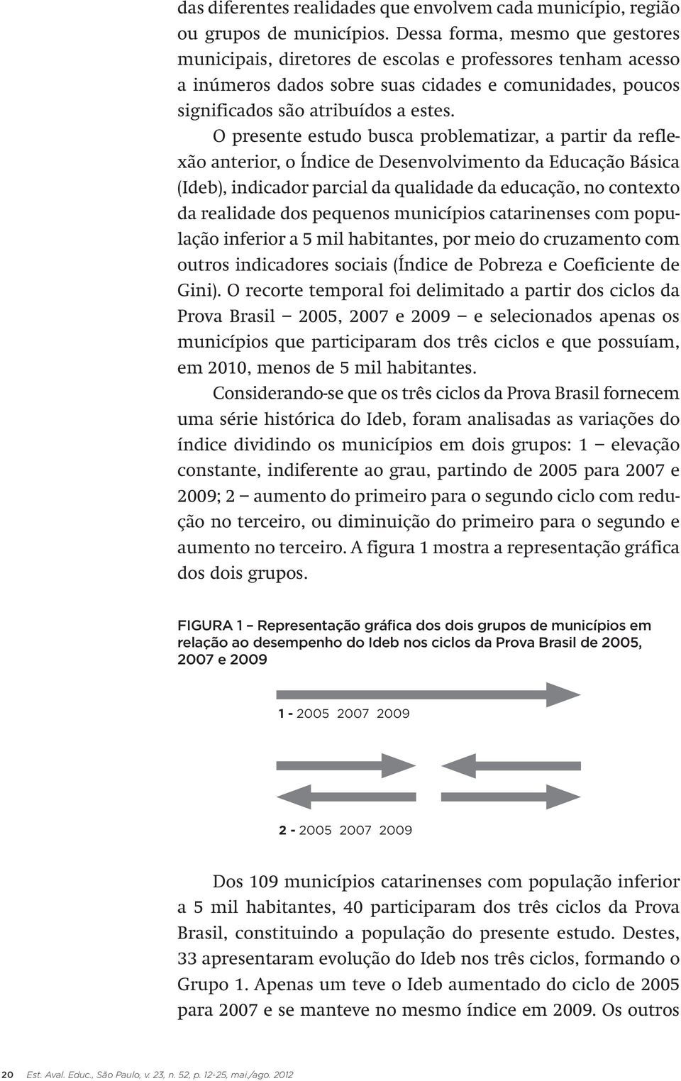 O presente estudo busca problematizar, a partir da reflexão anterior, o Índice de Desenvolvimento da Educação Básica (Ideb), indicador parcial da qualidade da educação, no contexto da realidade dos