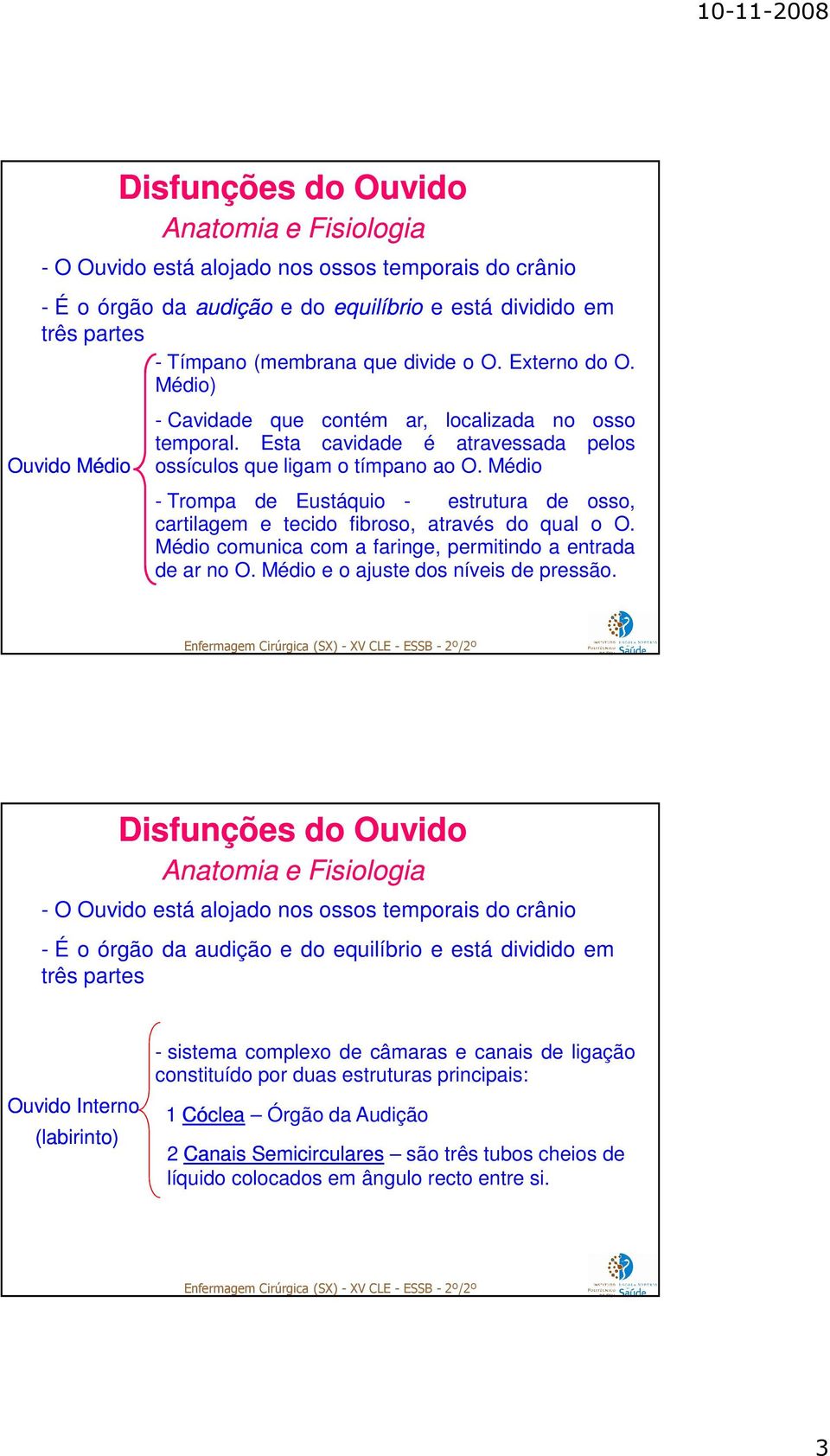 Médio - Trompa de Eustáquio - estrutura de osso, cartilagem e tecido fibroso, através do qual o O. Médio comunica com a faringe, permitindo a entrada de ar no O.