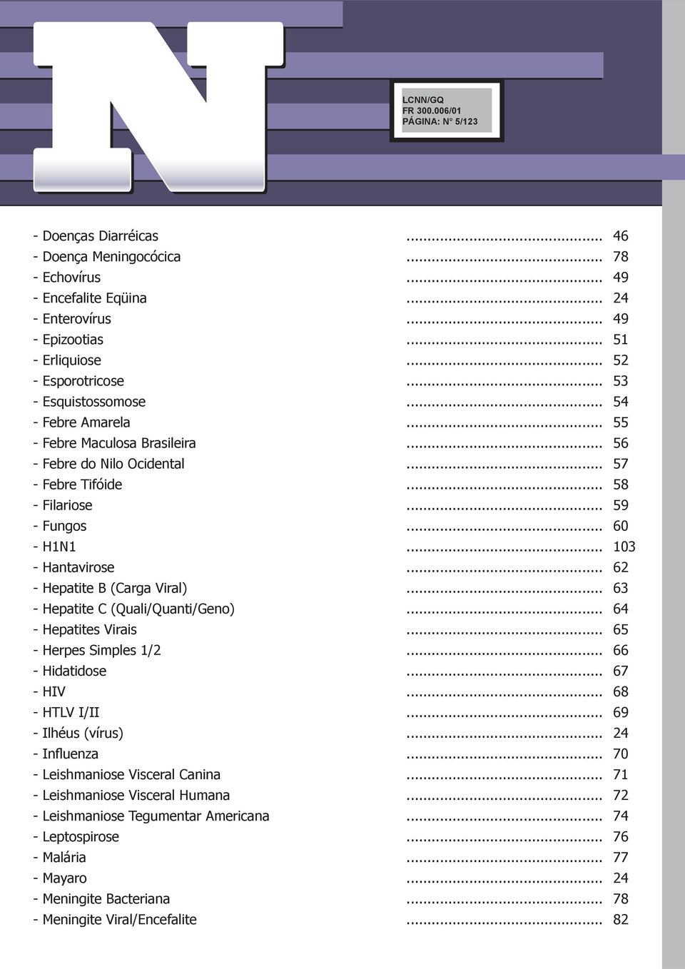 .. 62 - Hepatite B (Carga Viral)... 63 - Hepatite C (Quali/Quanti/Geno)... 64 - Hepatites Virais... 65 - Herpes Simples 1/2... 66 - Hidatidose... 67 - HIV... 68 - HTLV I/II... 69 - Ilhéus (vírus).