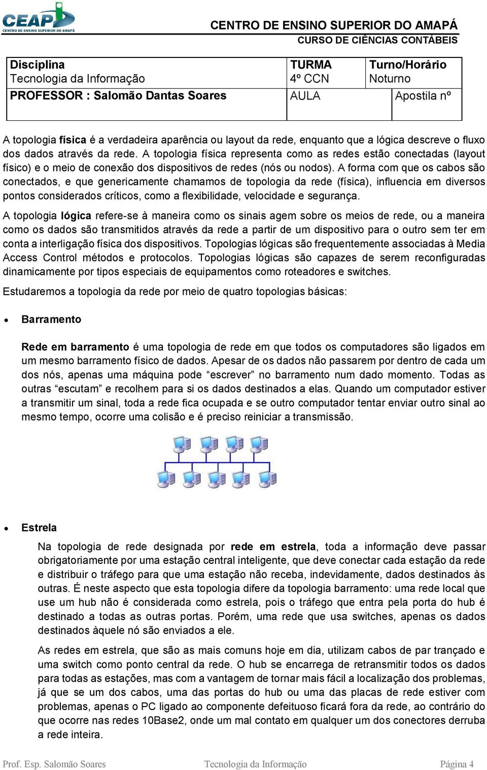 A forma com que os cabos são conectados, e que genericamente chamamos de topologia da rede (física), influencia em diversos pontos considerados críticos, como a flexibilidade, velocidade e segurança.