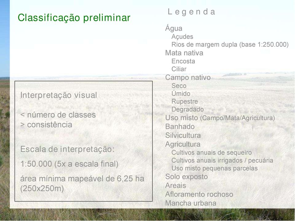 000) Mata nativa Encosta Ciliar Campo nativo Seco Úmido Rupestre Degradado Uso misto (Campo/Mata/Agricultura) Banhado Silvicultura