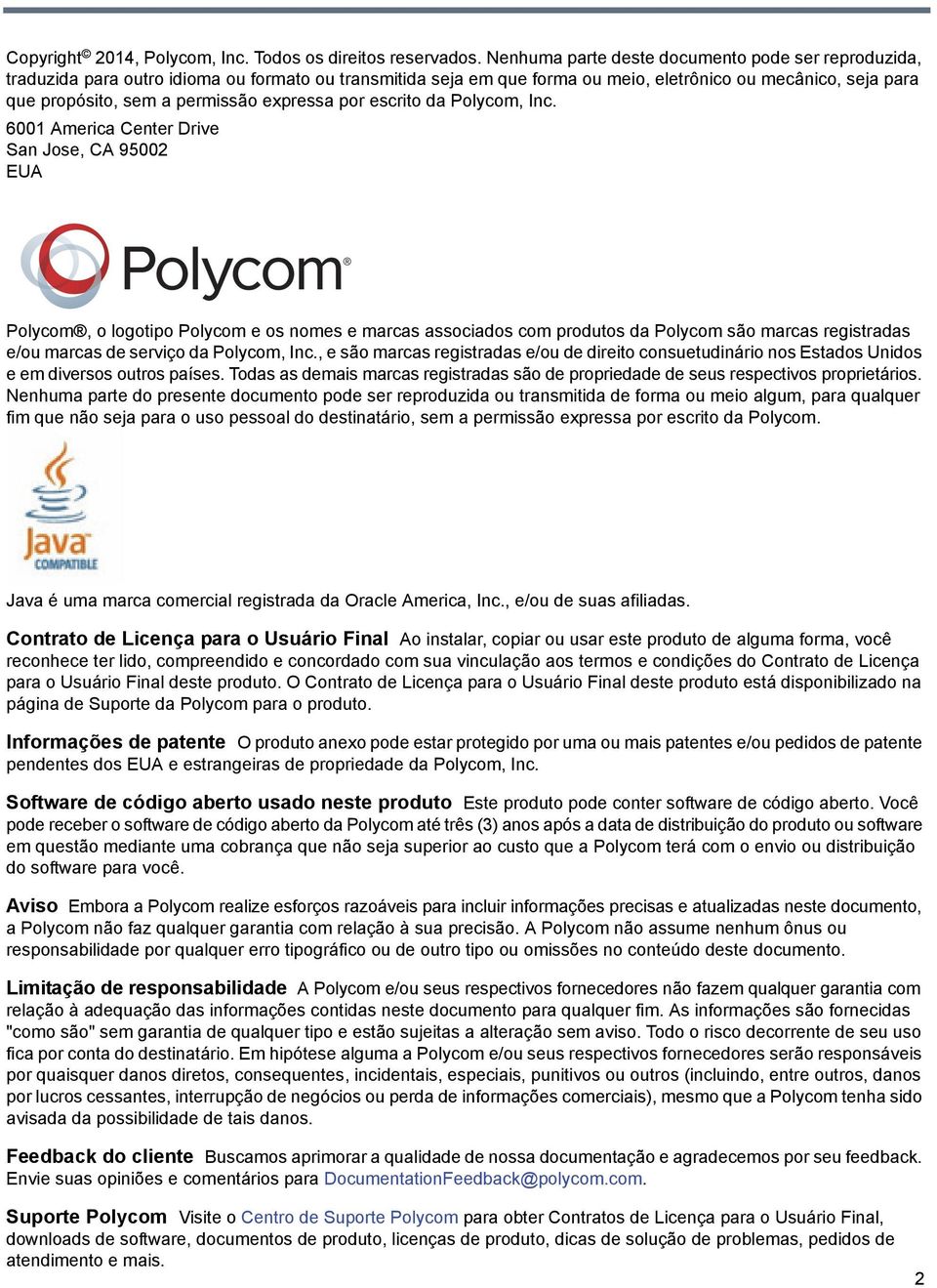 expressa por escrito da Polycom, Inc.