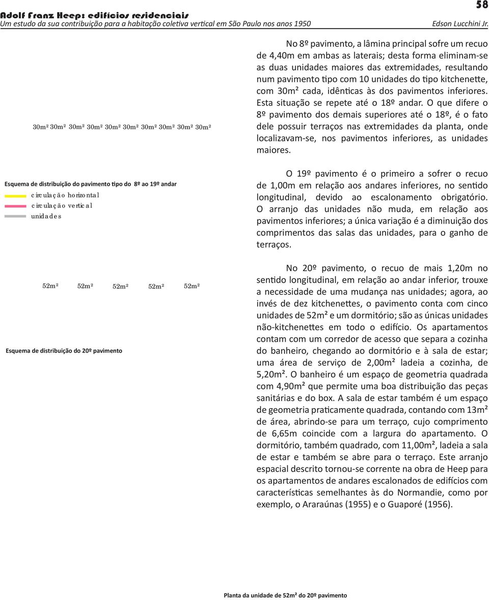 cada, idênticas às dos pavimentos inferiores. Esta situação se repete até o 18º andar.