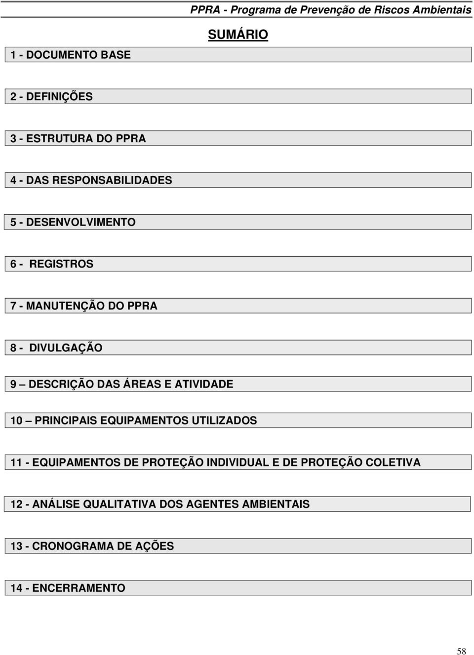 ATIVIDADE 10 PRINCIPAIS EQUIPAMENTOS UTILIZADOS 11 - EQUIPAMENTOS DE PROTEÇÃO INDIVIDUAL E DE