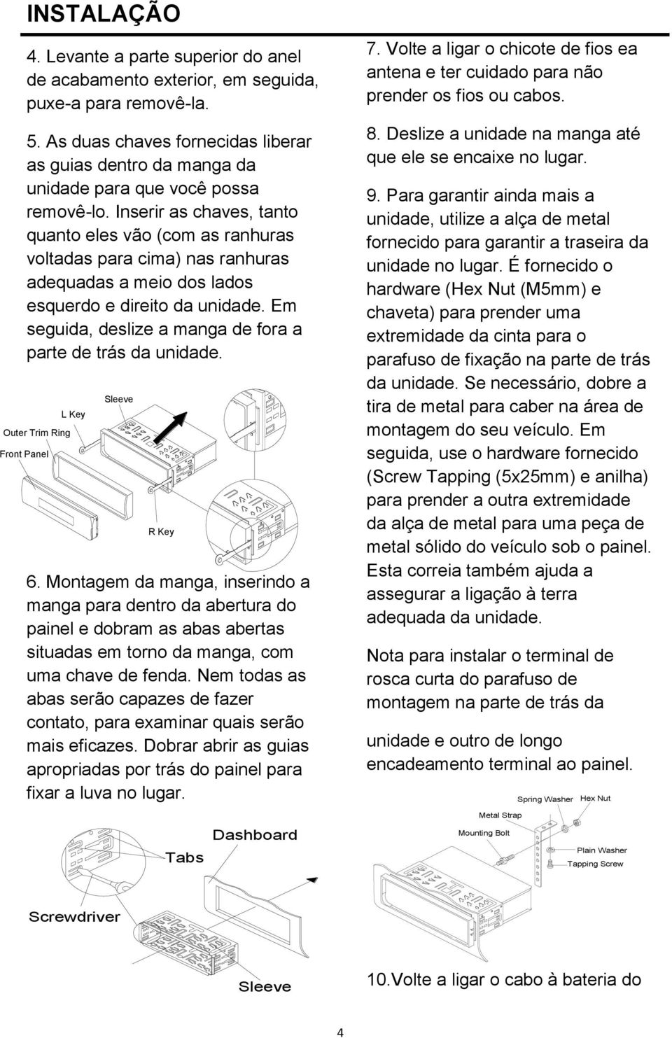 Inserir as chaves, tanto quanto eles vão (com as ranhuras voltadas para cima) nas ranhuras adequadas a meio dos lados esquerdo e direito da unidade.