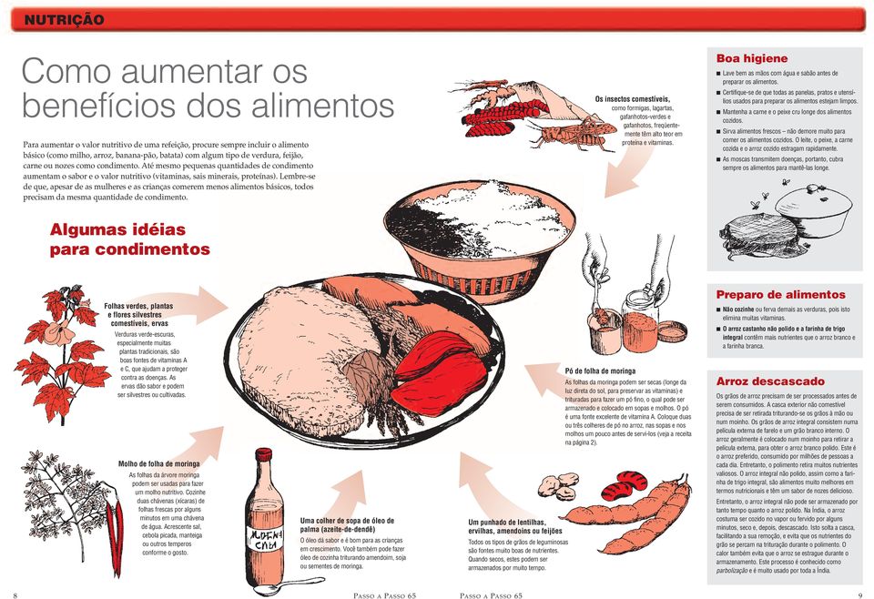 Lembre-se de que, apesar de as mulheres e as crianças comerem menos alimentos básicos, todos precisam da mesma quantidade de condimento.