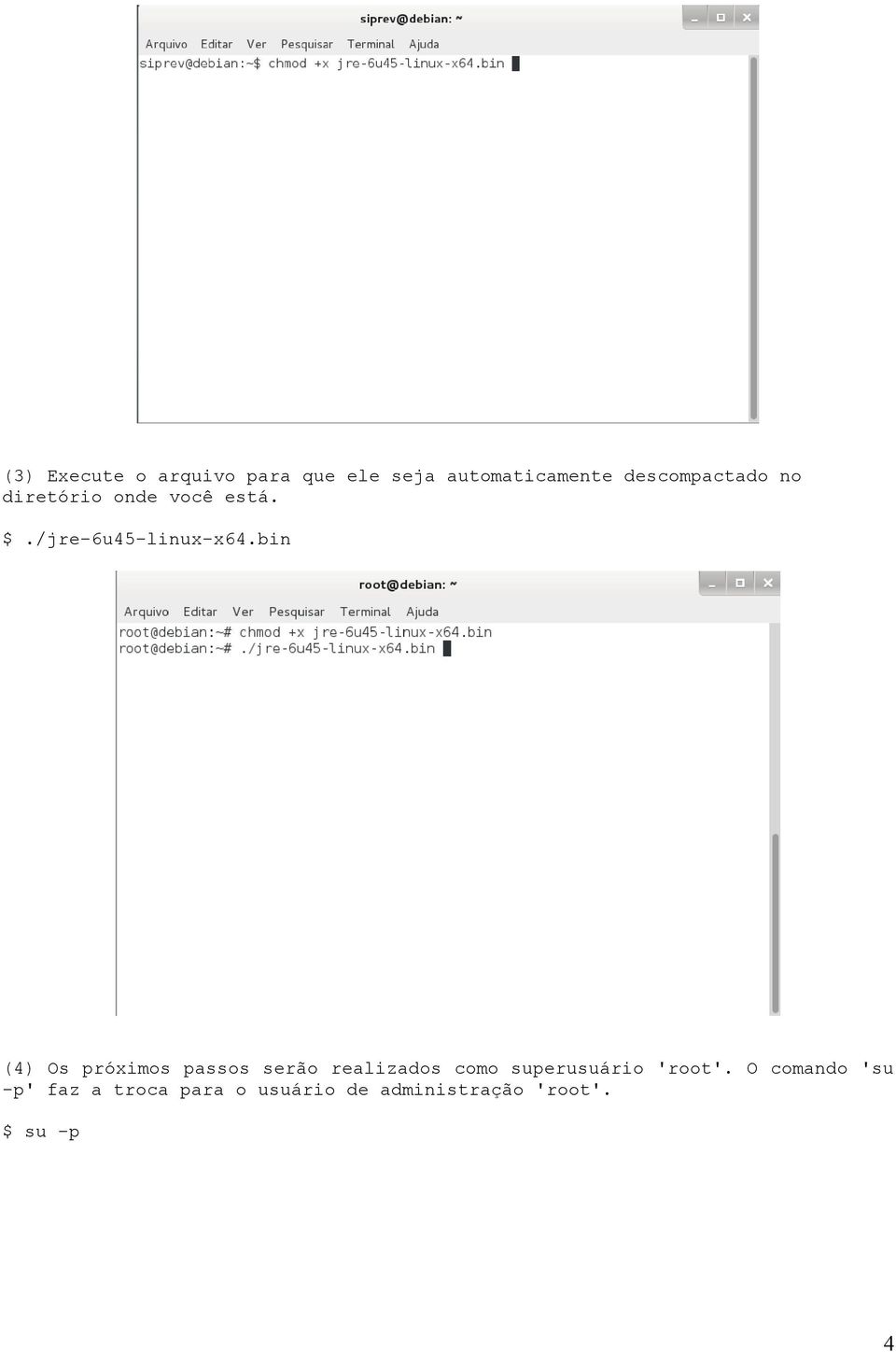 bin (4) Os próximos passos serão realizados como superusuário