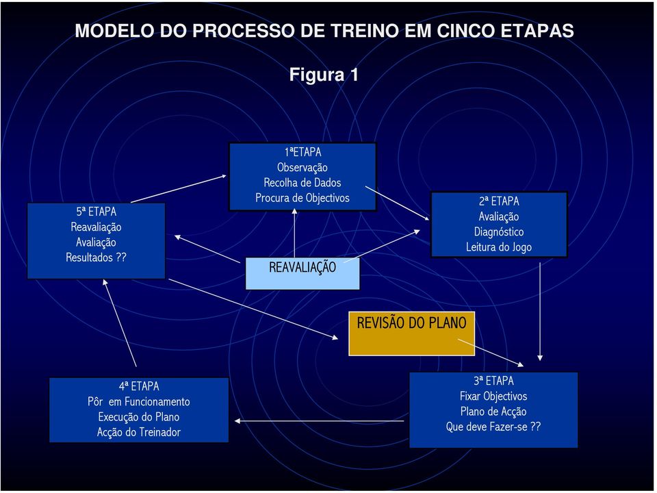 ? 1ªETAPA Observação Recolha de Dados Procura de Objectivos REAVALIAÇÃO 2ª ETAPA