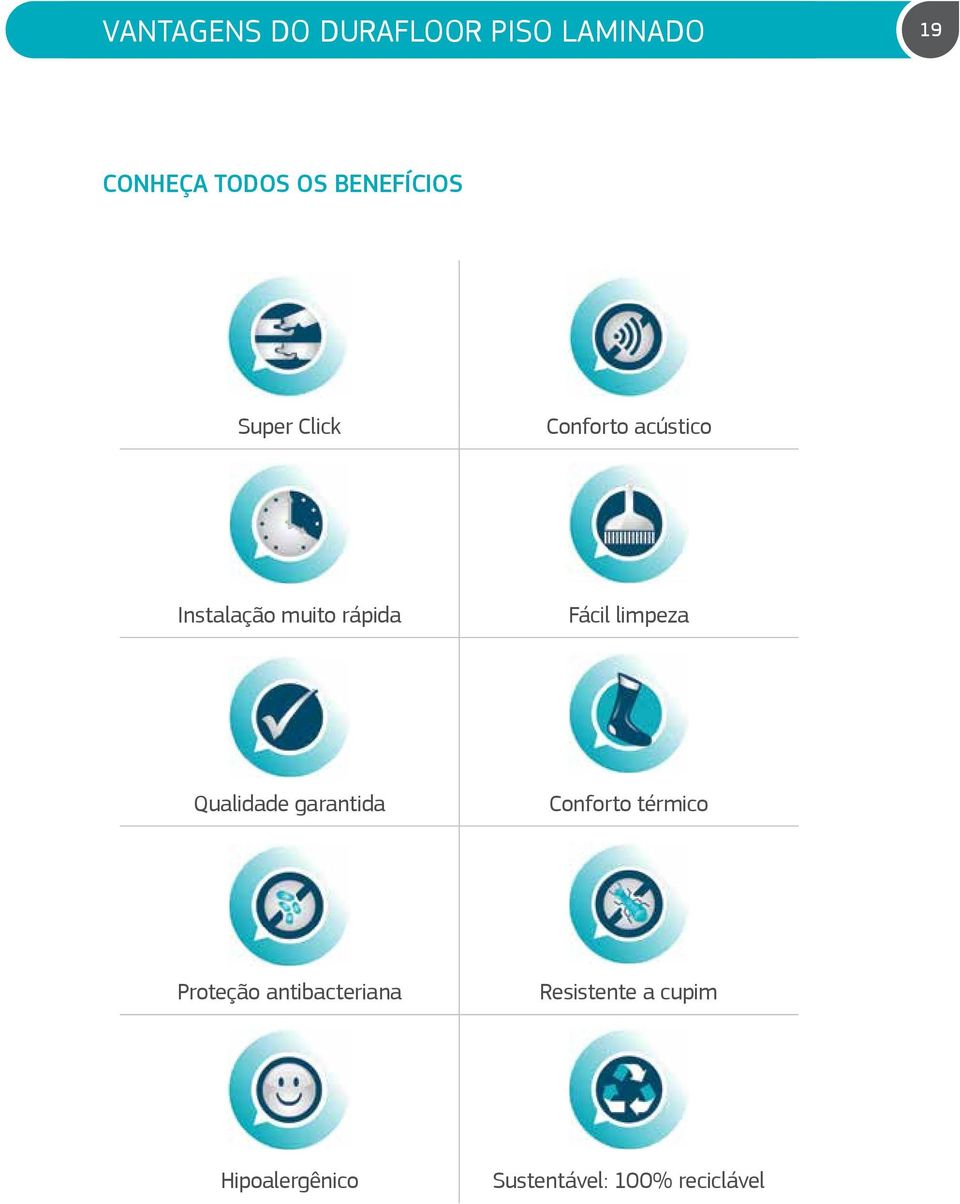 Fácil limpeza Qualidade garantida Conforto térmico Proteção