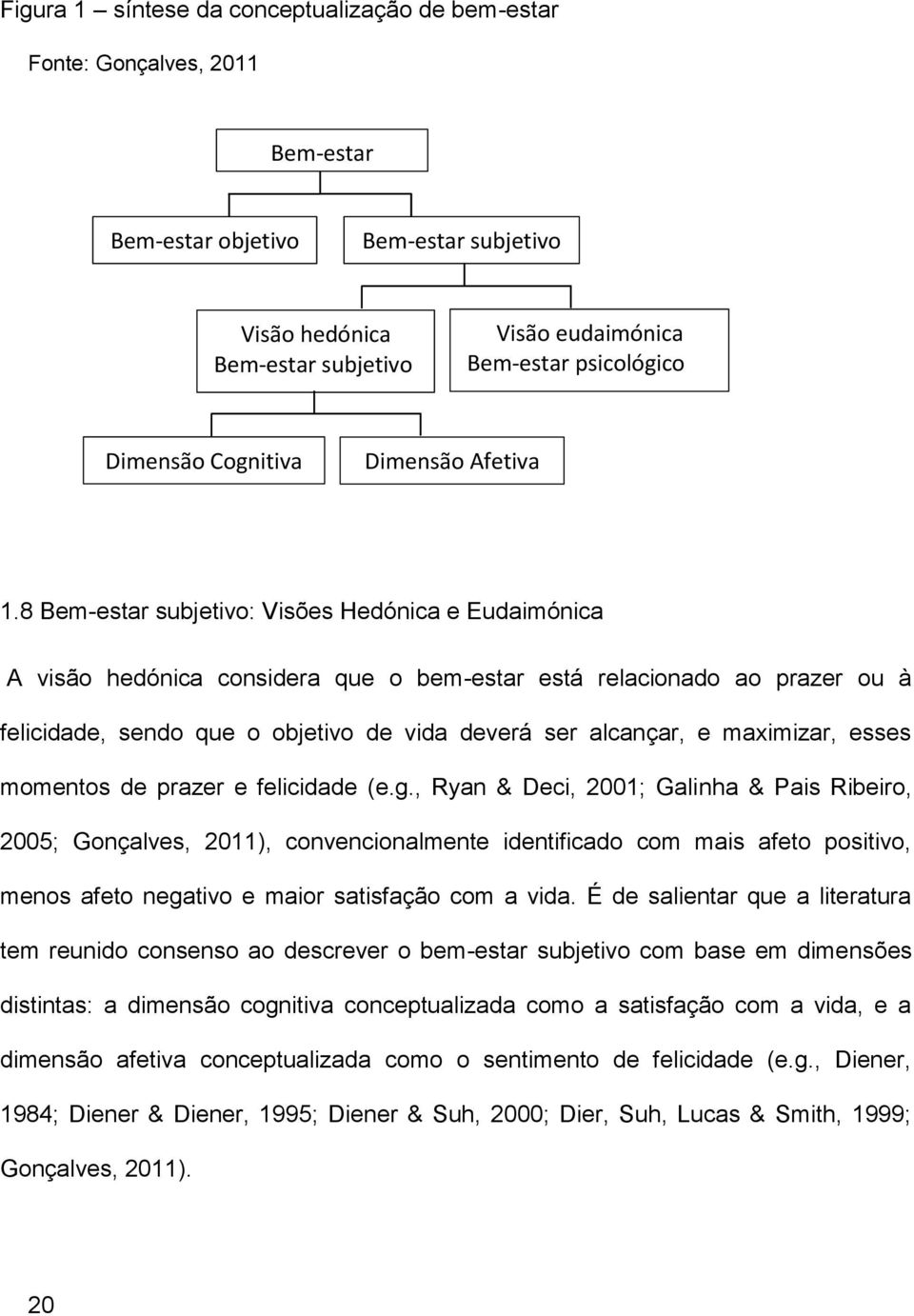 8 Bem-estar subjetivo: Visões Hedónica e Eudaimónica A visão hedónica considera que o bem-estar está relacionado ao prazer ou à felicidade, sendo que o objetivo de vida deverá ser alcançar, e