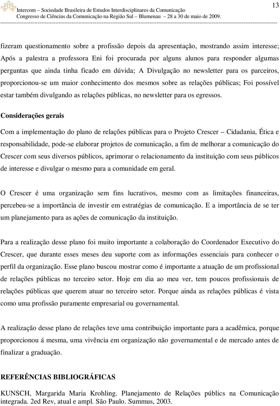 relações públicas, no newsletter para os egressos.