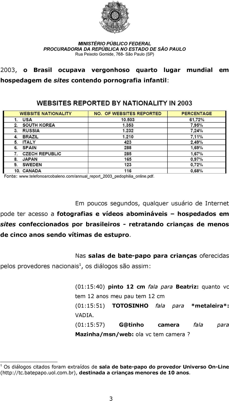 sendo vítimas de estupro.