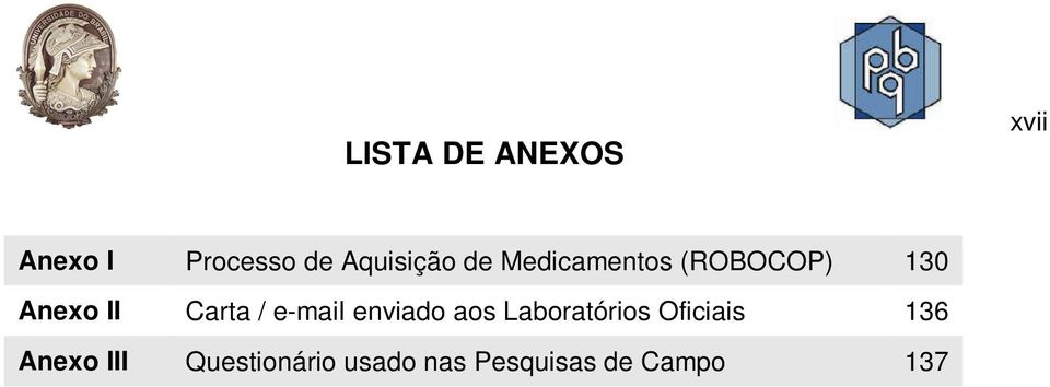 Carta / e-mail enviado aos Laboratórios Oficiais