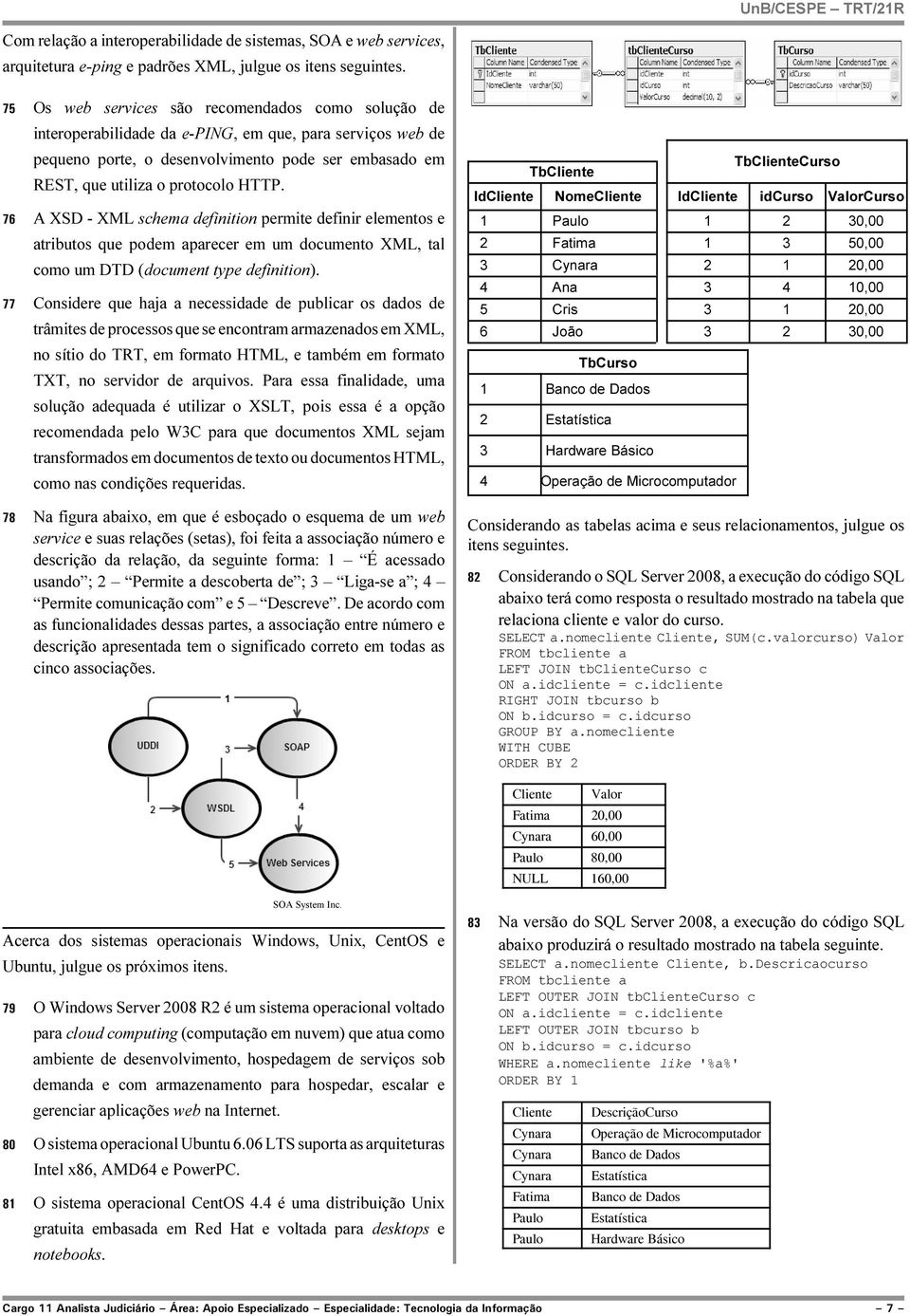 76 A XSD - XML schema definition permite definir elementos e atributos que podem aparecer em um documento XML, tal como um DTD (document type definition).