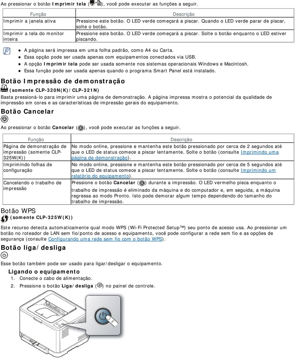 A página será impressa em uma folha padrão, como A4 ou Carta. Essa opção pode ser usada apenas com equipamentos conectados via USB.