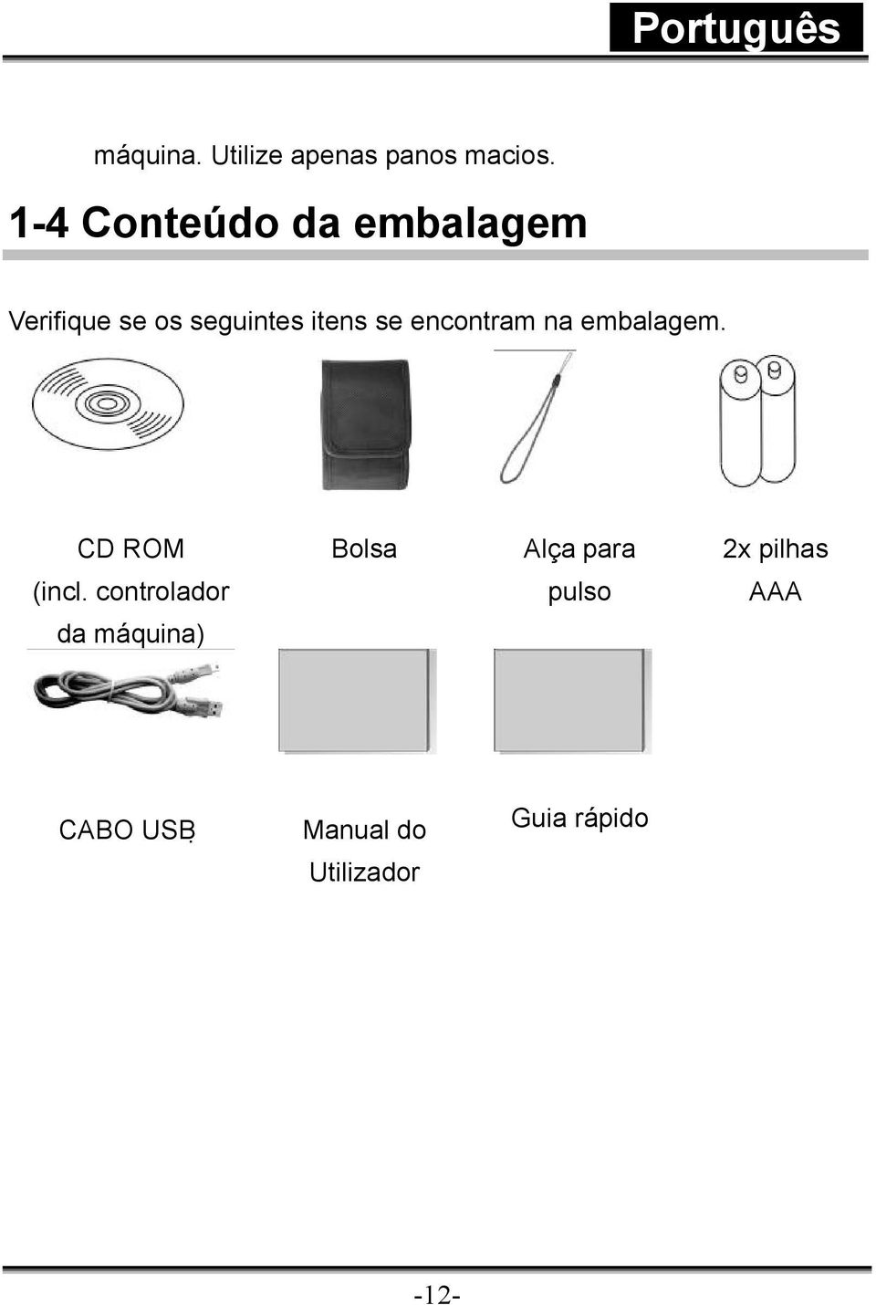 encontram na embalagem.