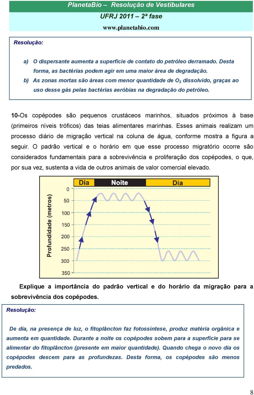 10-Os copépodes são pequenos crustáceos marinhos, situados próximos à base (primeiros níveis tróficos) das teias alimentares marinhas.