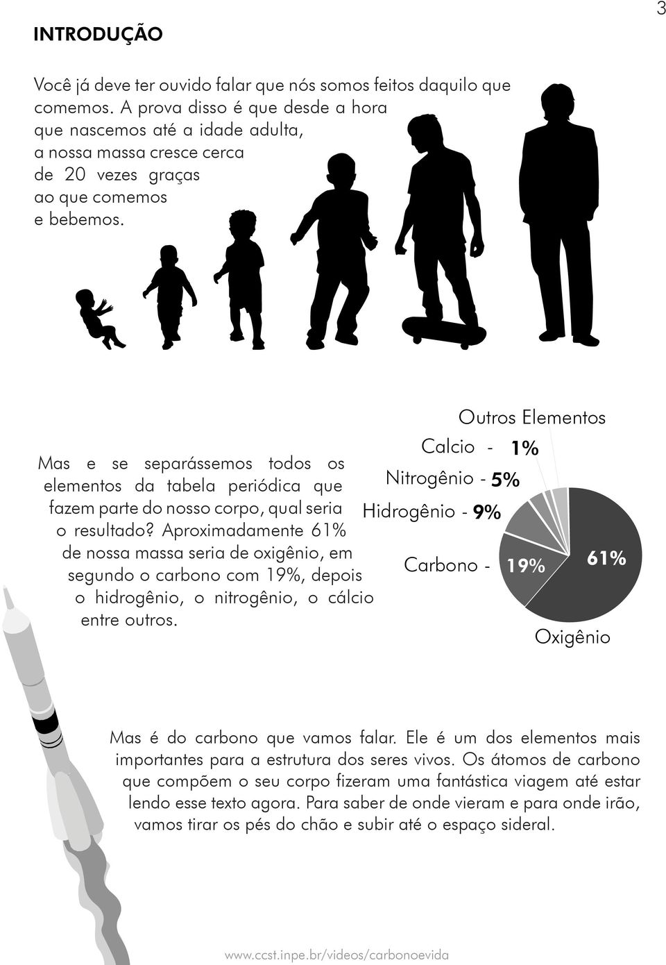 Outros Elementos Calcio - 1% Mas e se separássemos todos os elementos da tabela periódica que Nitrogênio - 5% fazem parte do nosso corpo, qual seria o resultado?