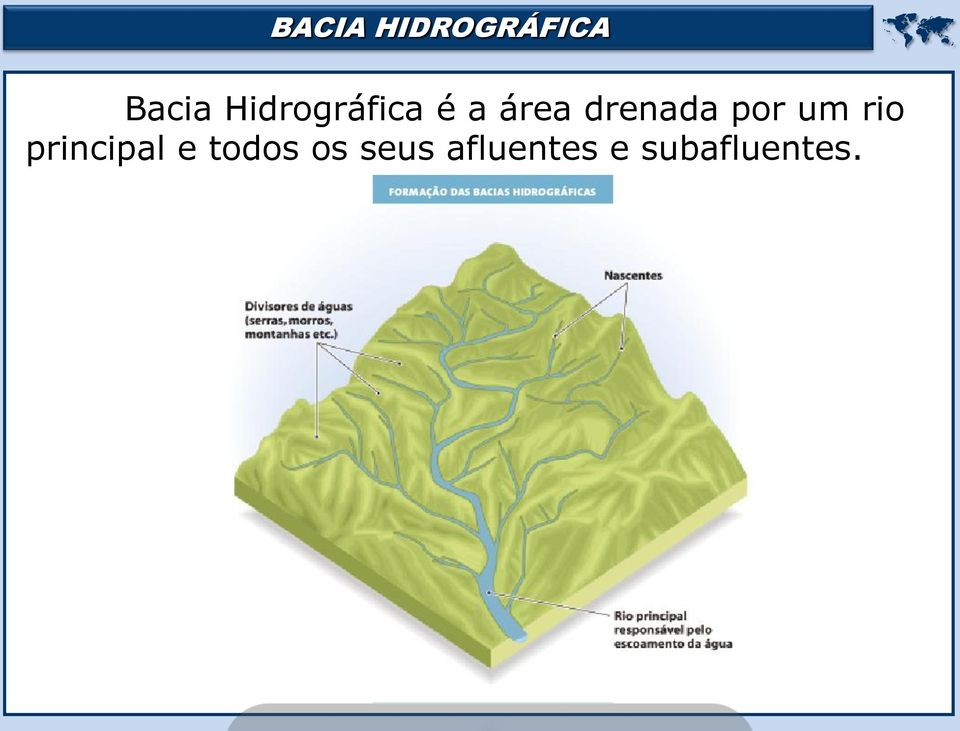 por um rio principal e todos