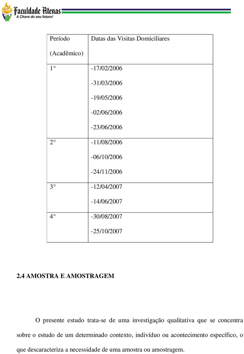 4 AMOSTRA E AMOSTRAGEM O presente estudo trata-se de uma investigação qualitativa que se concentra sobre o