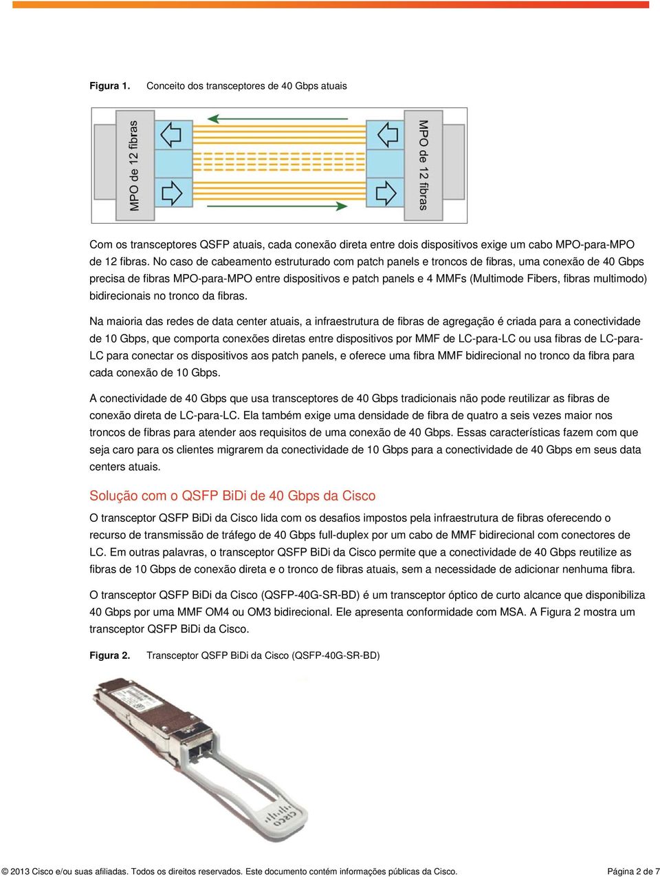 multimodo) bidirecionais no tronco da fibras.