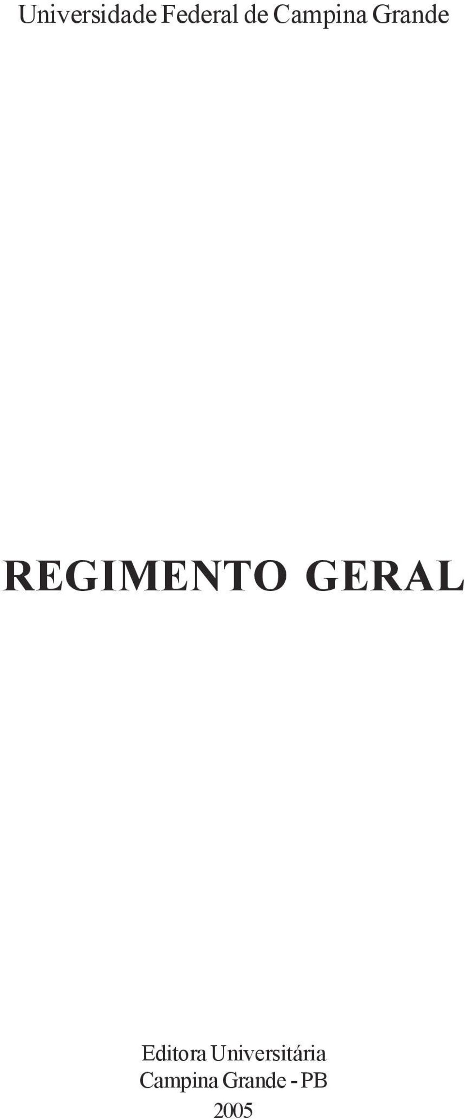 Geral REGIMENTO GERAL Editora