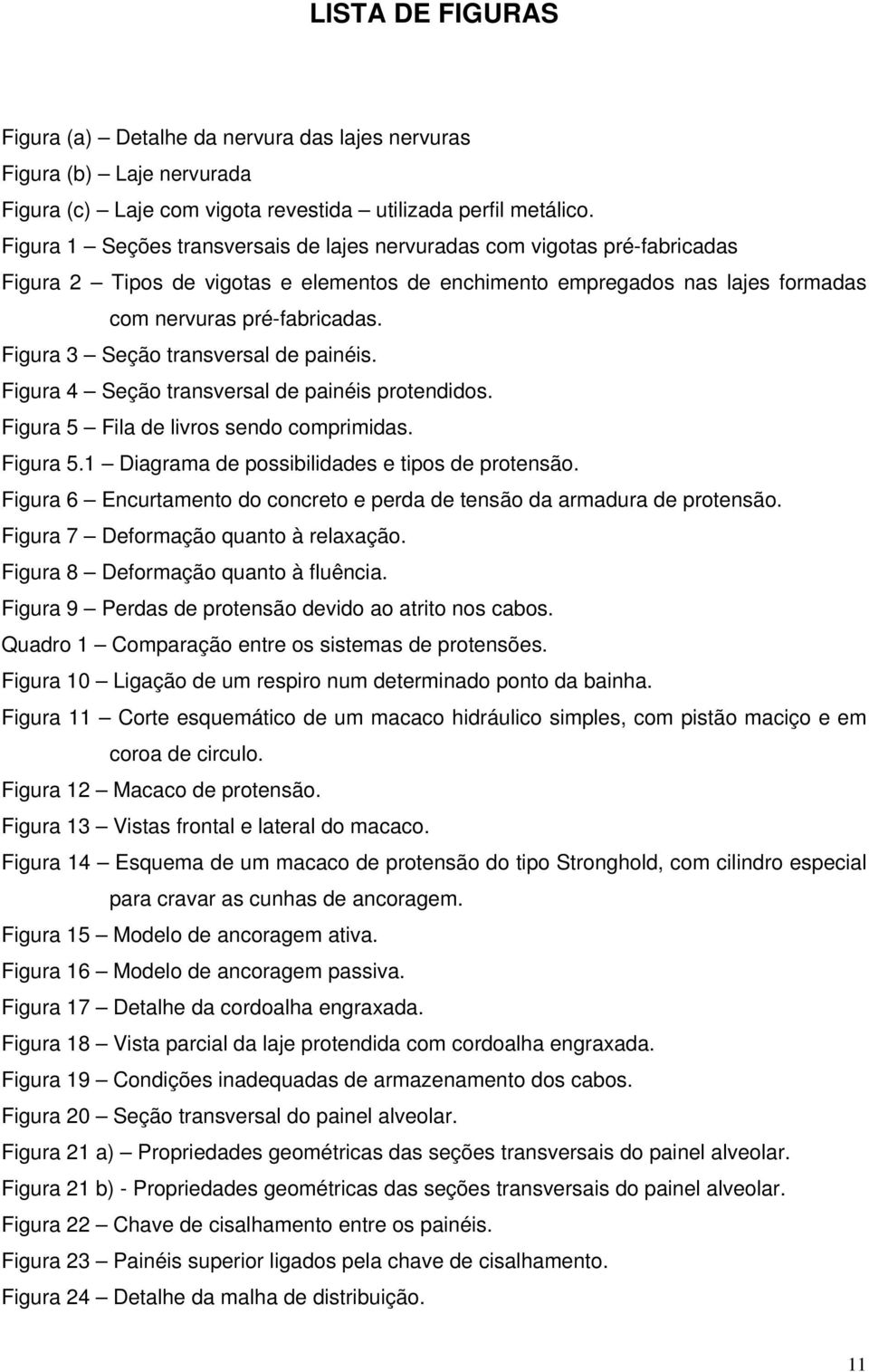 Figura 3 Seção transversal de painéis. Figura 4 Seção transversal de painéis protendidos. Figura 5 Fila de livros sendo comprimidas. Figura 5.1 Diagrama de possibilidades e tipos de protensão.