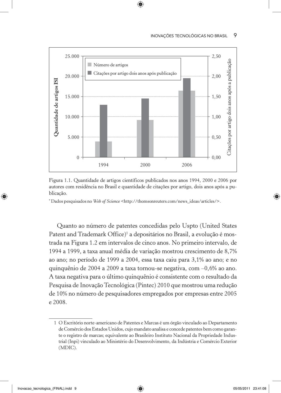 * Dados pesquisados no Web of Science <http://thomsonreuters.com/news_ideas/articles/>.