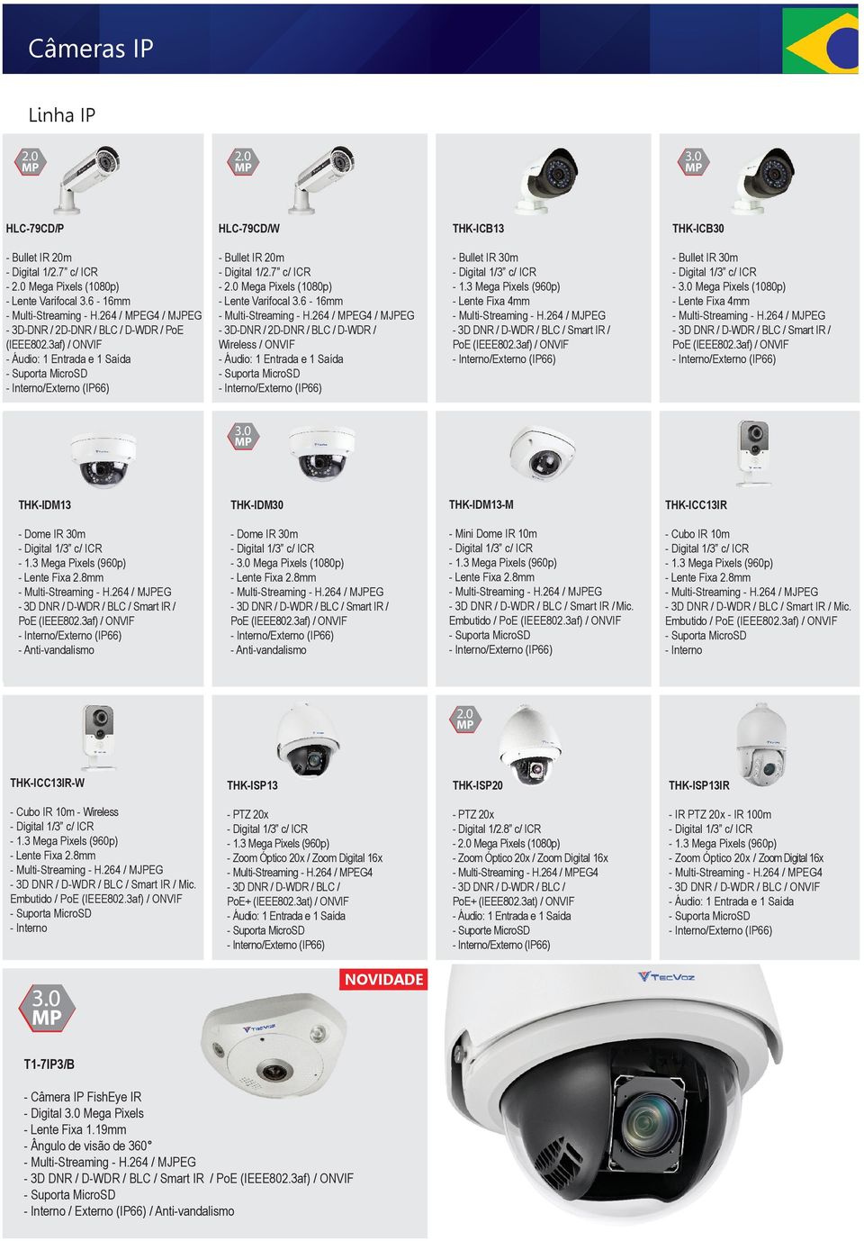 6-16mm / EG4 / MJPEG - 3D-DNR / 2D-DNR / BLC / D-WDR / Wireless / ONVIF - Bullet IR 30m - Lente Fixa 4mm - 3D DNR / D-WDR / BLC / Smart IR / PoE (IEEE802.3af) / ONVIF - Bullet IR 30m - 3.