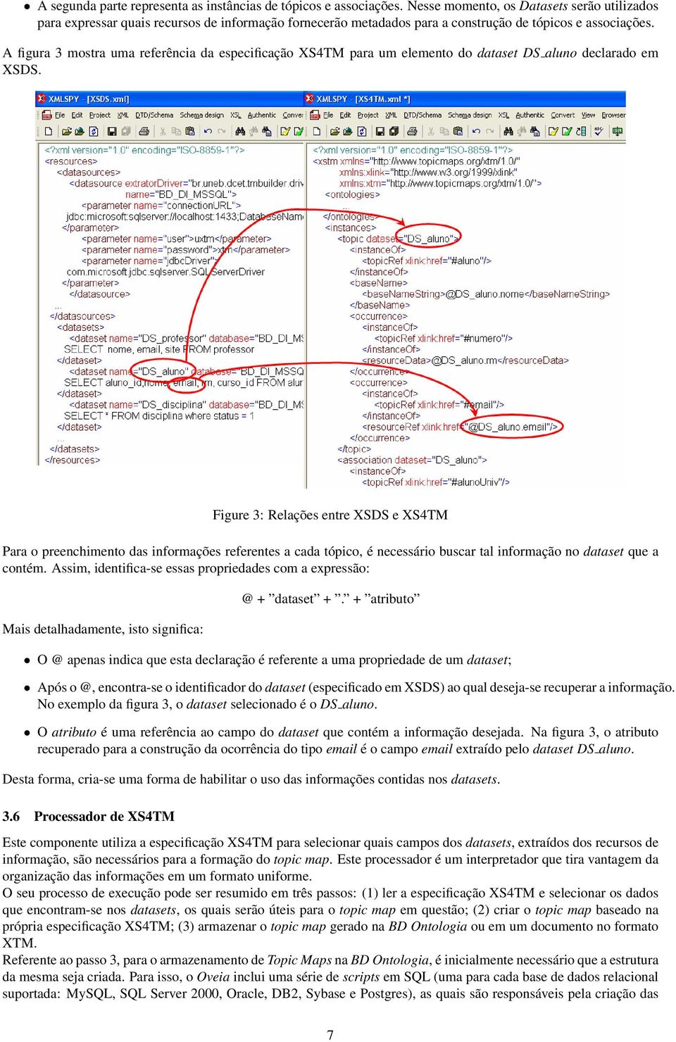 A figura 3 mostra uma referência da especificação XS4TM para um elemento do dataset DS aluno declarado em XSDS.