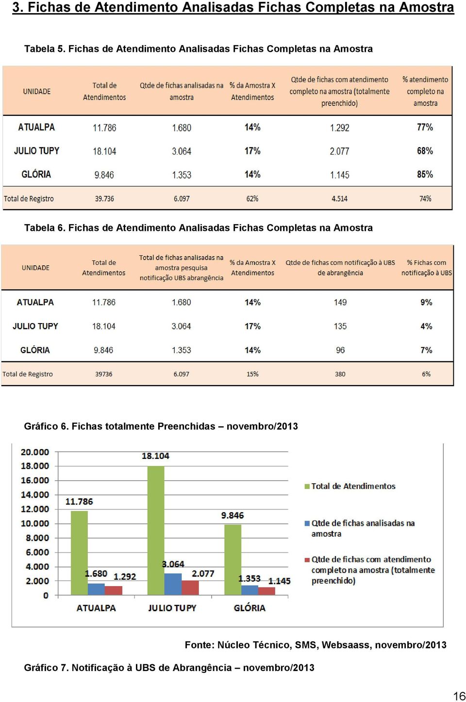 Fichas de Atendimento Analisadas Fichas Completas na Amostra Gráfico 6.