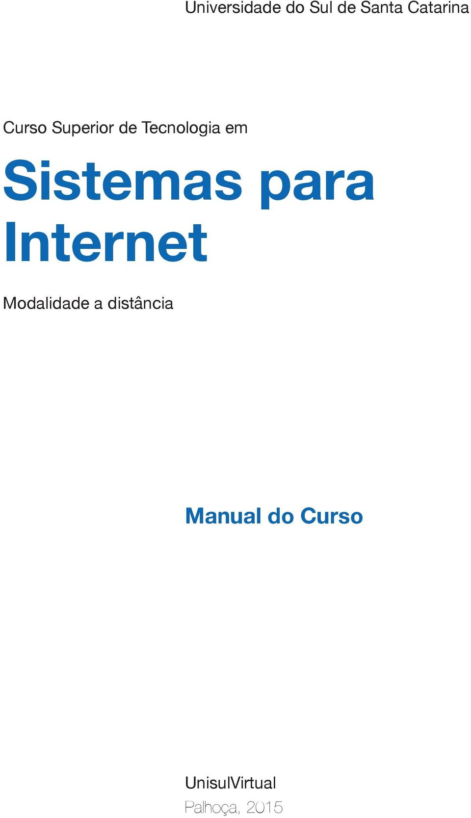 Sistemas para Internet Modalidade a