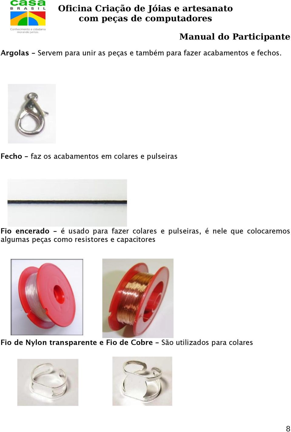 fazer colares e pulseiras, é nele que colocaremos algumas peças como