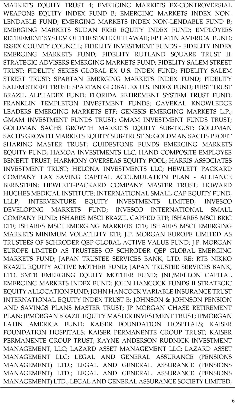 RUTLAND SQUARE TRUST II: STRATEGIC ADVISERS EMERGING MARKETS FUND; FIDELITY SALEM STREET TRUST: FIDELITY SERIES GLOBAL EX U.S. INDEX FUND; FIDELITY SALEM STREET TRUST: SPARTAN EMERGING MARKETS INDEX FUND; FIDELITY SALEM STREET TRUST: SPARTAN GLOBAL EX U.