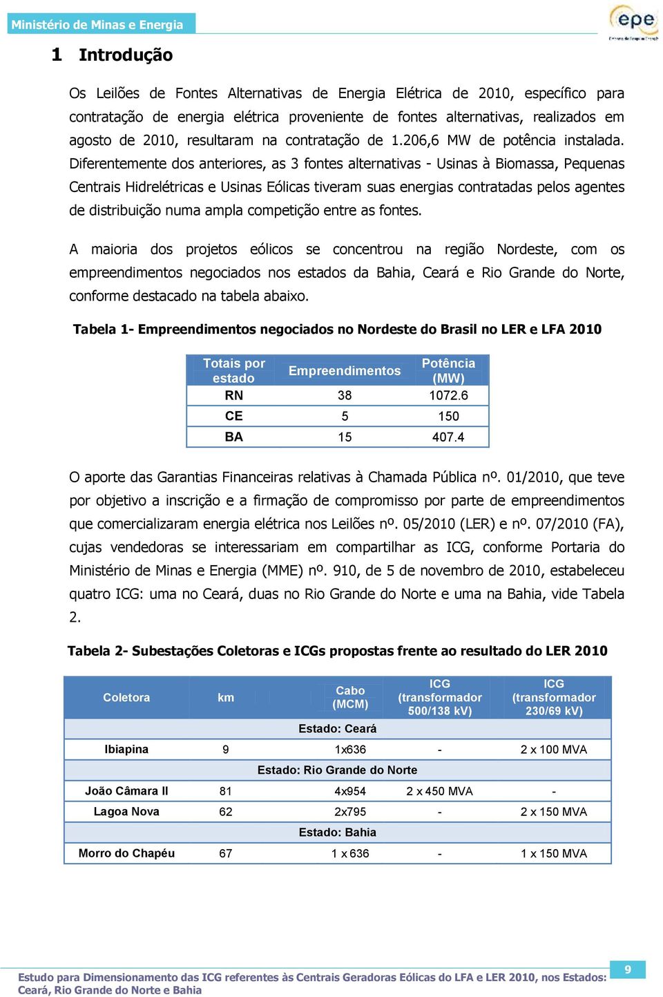 Diferentemente dos anteriores, as 3 fontes alternativas - Usinas à Biomassa, Pequenas Centrais Hidrelétricas e Usinas Eólicas tiveram suas energias contratadas pelos agentes de distribuição numa