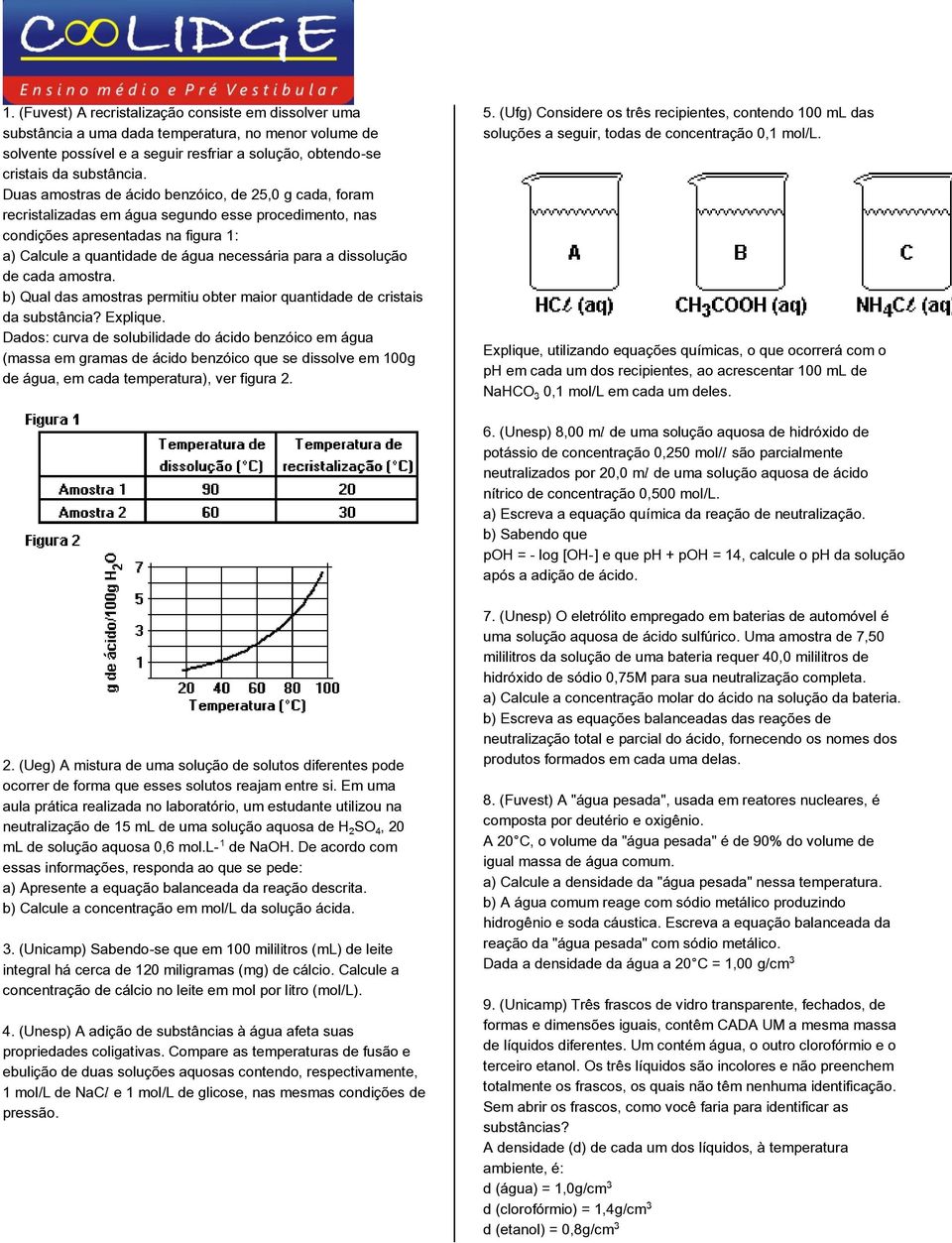 dissolução de cada amostra. b) Qual das amostras permitiu obter maior quantidade de cristais da substância? Explique.