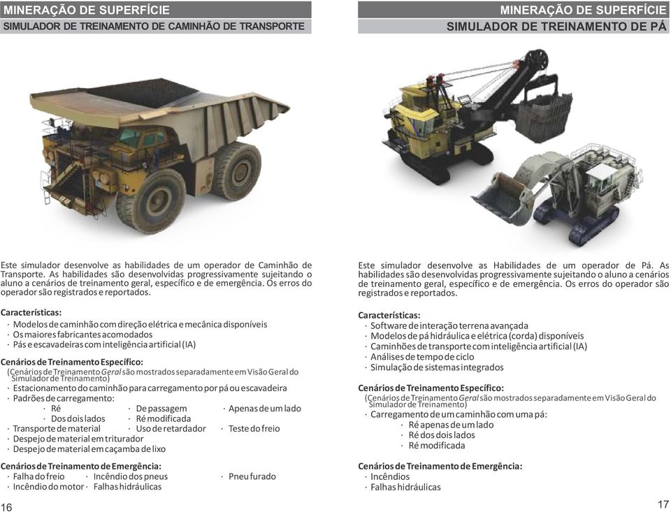 Modelos de caminhão com direção elétrica e mecânica disponíveis Os maiores fabricantes acomodados Pás e escavadeiras com inteligência artificial (IA) Estacionamento do caminhão para carregamento por